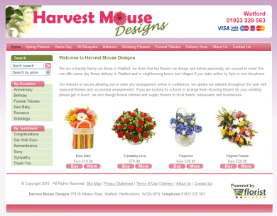 A screen shot from Harvest Mouse Designs
