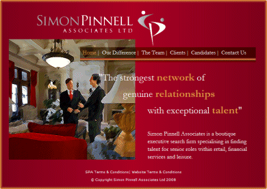 A screen shot from Simon Pinnell Associates Ltd